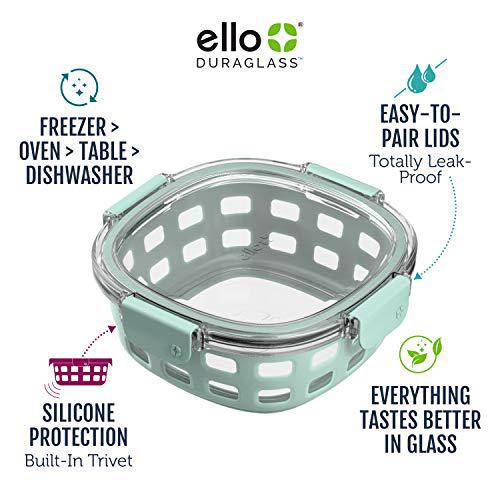 Ello Duraglass Round Glass Meal Prep Storage Containers Set with