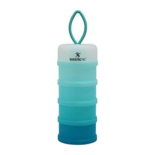 BariatricPal 4 compartment Detachable, Stackable, and Portion controlled Food & Powder Storage containers by BariatricPal (Blue-Teal)
