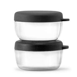 w&p porter dressing container w/ lid |charcoal 1.5 ounces (pack of 2) | leak & spill proof, salad dressing, salt, toppings, f
