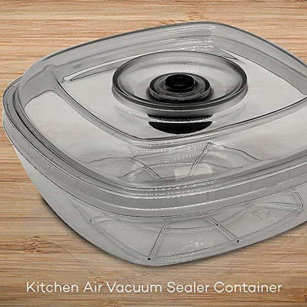 nutrichef air vacuum seal food container - 1 liter capacity kitchen reusable airtight food saver sealer storage box canister 