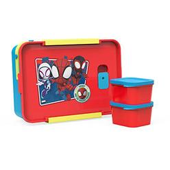 Zak! Designs zak designs spidey and his amazing friends reusable plastic bento box with leak-proof seal, carrying handle, microwave steam 
