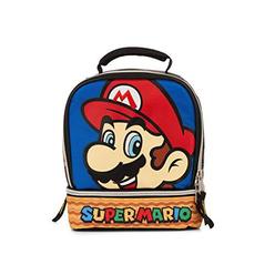 ACCESSORY INNOVATIONS pvc free insulated large dual compartments zippered mario & friends gamer lunch box bag