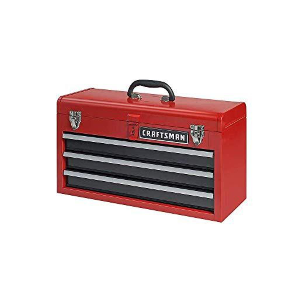 craftsman storage craftsman 3-drawer metal portable chest toolbox red