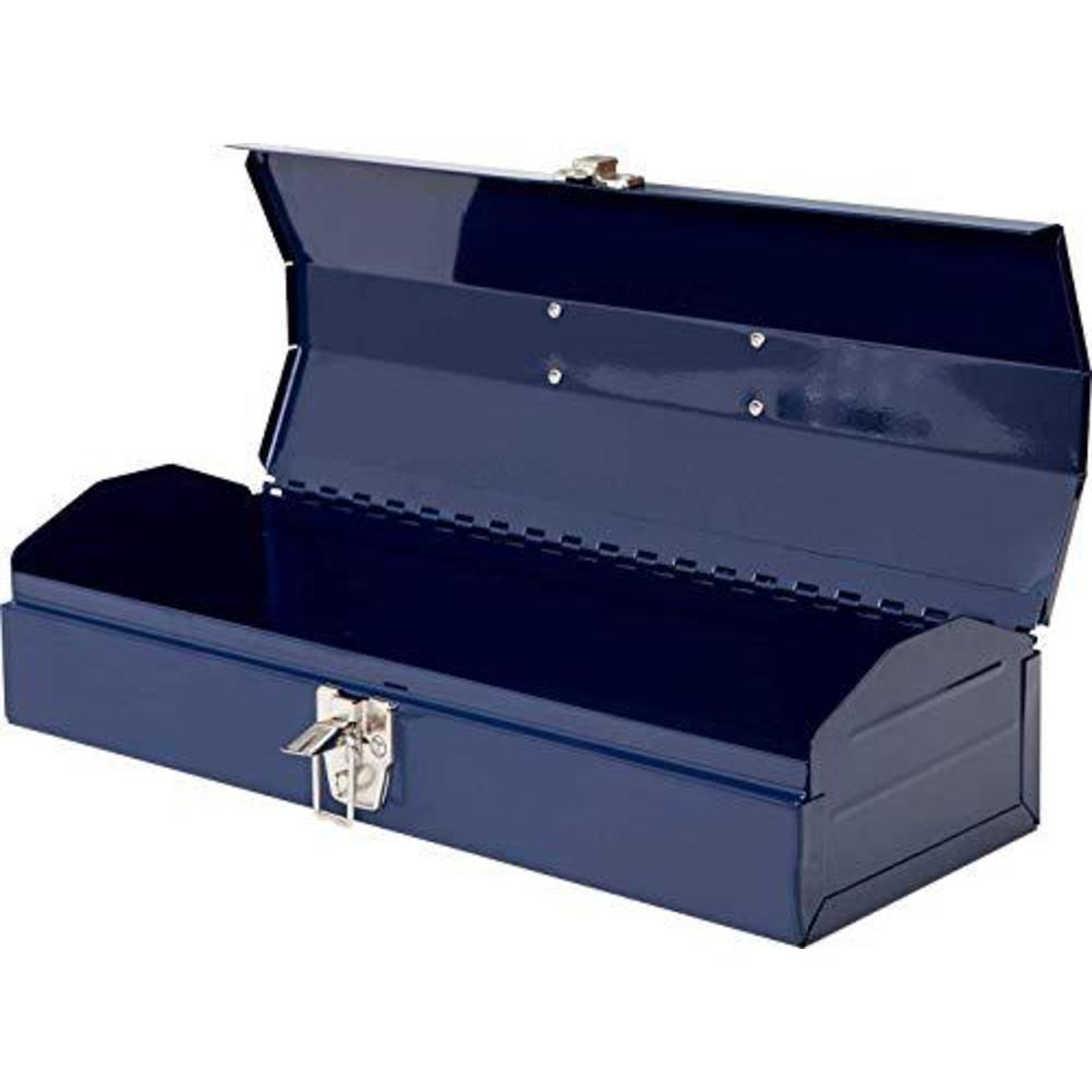 tce atb102u torin 16" hip roof style portable steel tool box with metal latch closure, blue