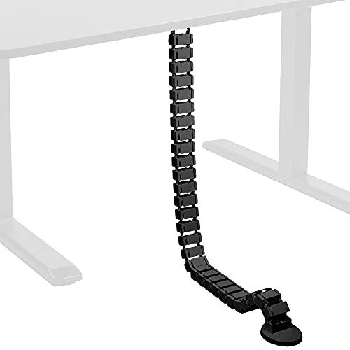 vivo vertebrae cable management kit, height adjustable desk quad entry wire organizer, black, desk-ac01c