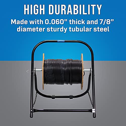 jonard tools cc-2721 high durability steel cable caddy, holds cable reels up to 20" diameter and 100 lb capacity