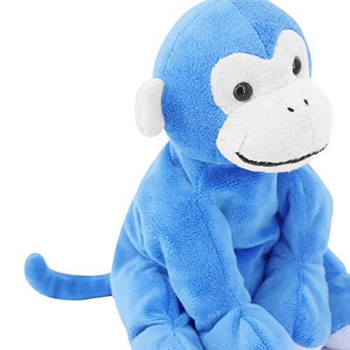 weigedu monkey stuffed animal plush toys, soft cute monkey toy for toddlers child kids babies birthday gift, 7.9" blue