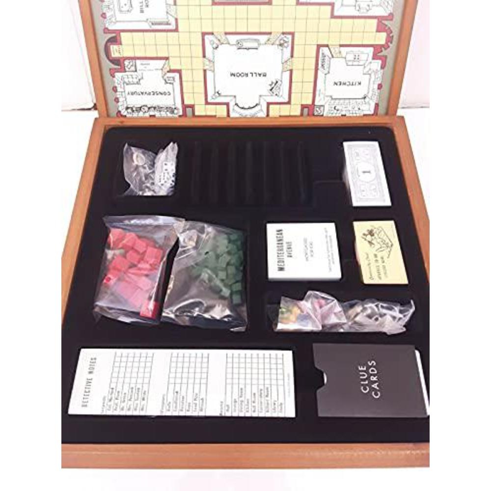 monopoly and clue 2-in-1 deluxe vintage wood game set