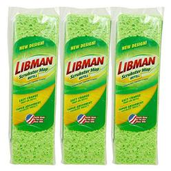 libman 3-pack scrubster mop refills, green, 3