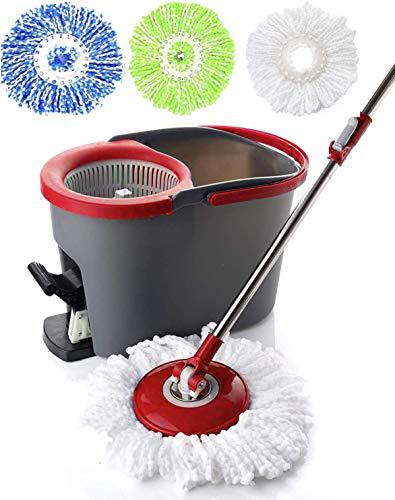 Simpli-Magic 79349 Spin Mop Kit with Three Mop Heads Included,16 x 11 x 11 inches