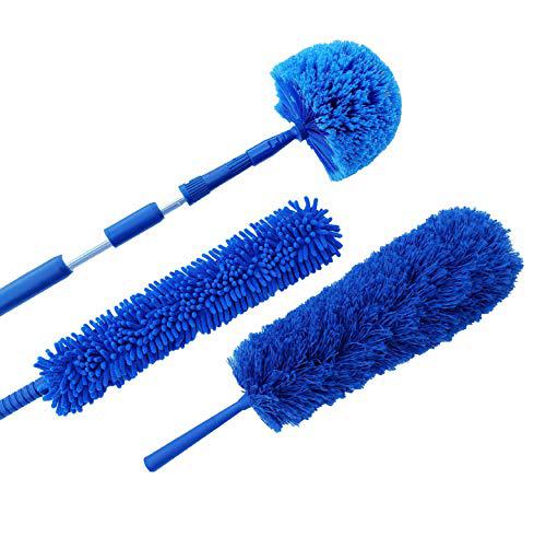 U.S. DUSTER COMPANY DUST FREE SOLUTIONS U.S. Duster Company Triple Action Microfiber Dusting Kit with 18-20 feet Aluminum Telescopic Extension Pole - Webster Cobweb