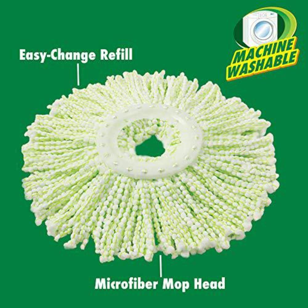 libman all-in- one microfiber spin mop and bucket floor cleaning system, 2 gallons, green & white