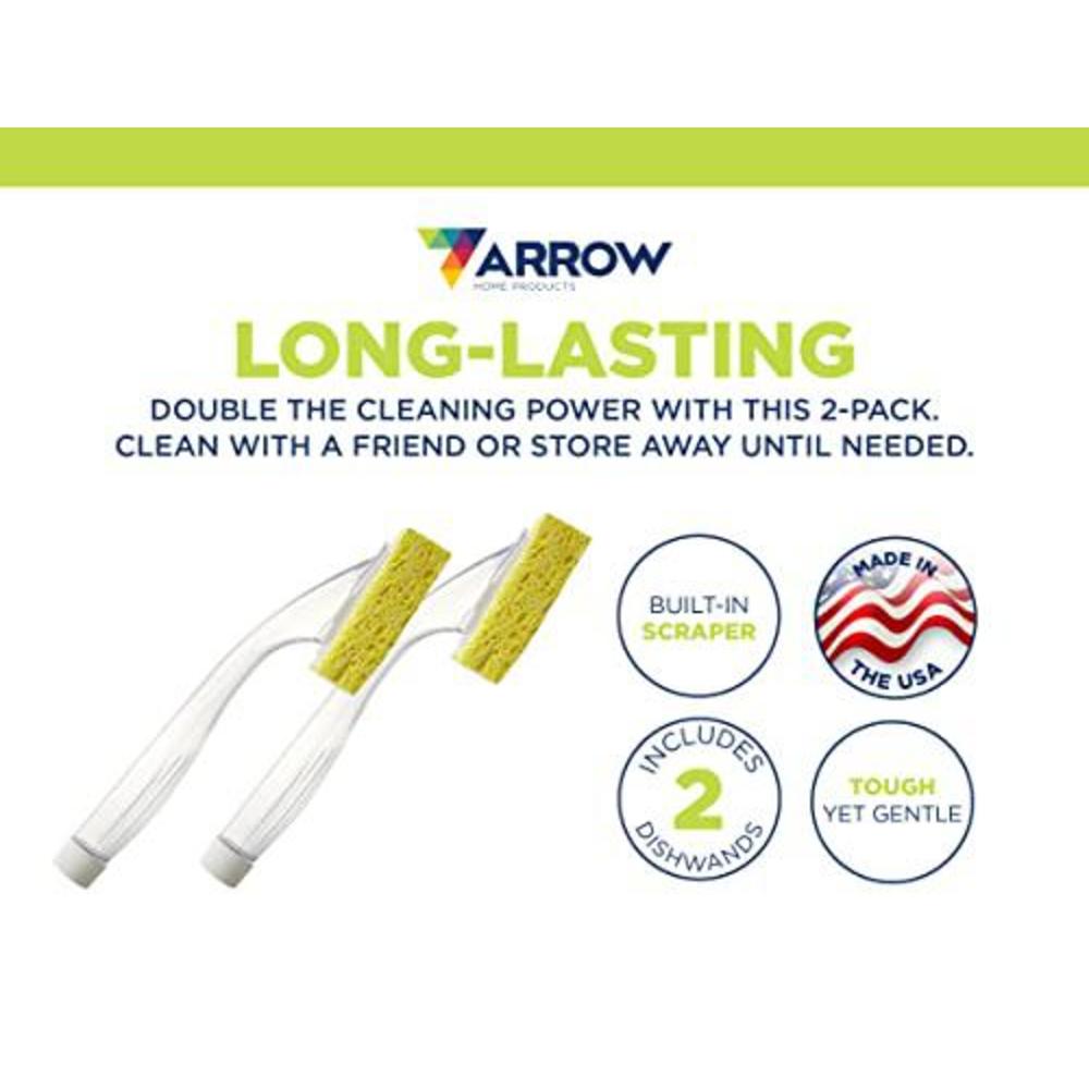 Arrow Plastics arrow plastic dish sponge with handle, 2 count