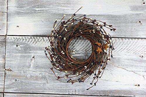 Crafts pip berry, twig, & star wreath, 10" - country mix