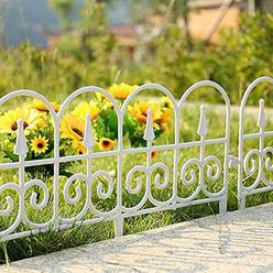 pectt decorative garden fence, folding fence, 5 panels rustproof black plastic border fence edging, flower bed edging for lan