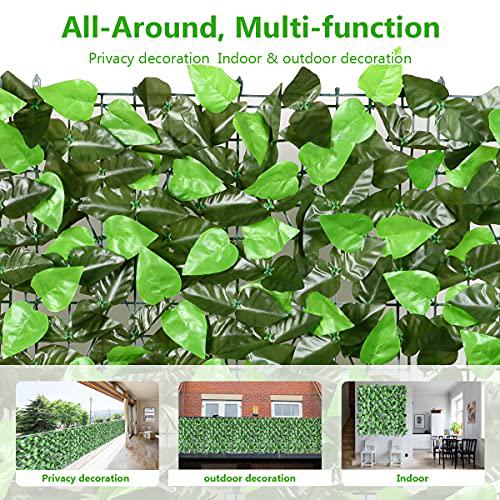 eden\'s decor eden's decor artificial ivy privacy fence screen 120"x40", artificial hedges fence and faux ivy vine forest-color/mint green 