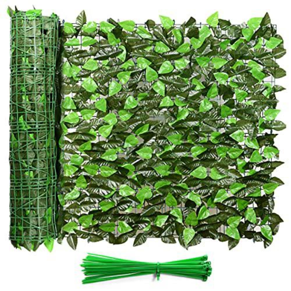 eden\'s decor eden's decor artificial ivy privacy fence screen 120"x40", artificial hedges fence and faux ivy vine forest-color/mint green 