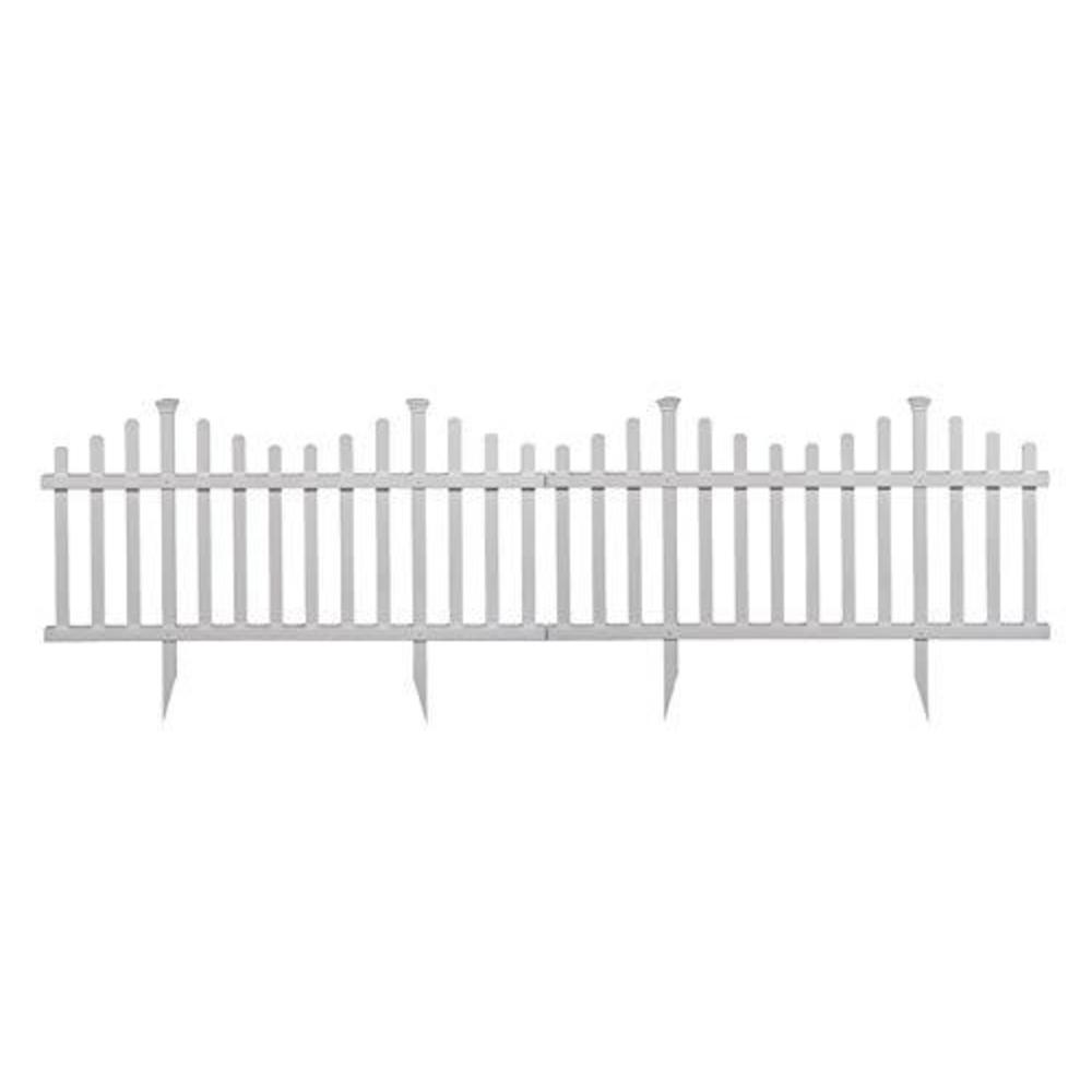 zippity outdoor products zp19001 no dig madison vinyl picket fence, white, 30" x 56.5" (1 box, 2 panels), 1 x pack of 2