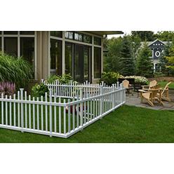 zippity outdoor products zp19001 no dig madison vinyl picket fence, white, 30" x 56.5" (1 box, 2 panels), 1 x pack of 2