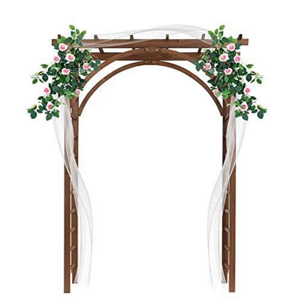 baisha 84 inch wood garden arbor, wedding arch garden trellis pergola arbor for climbing plant rose vines, garden patio green