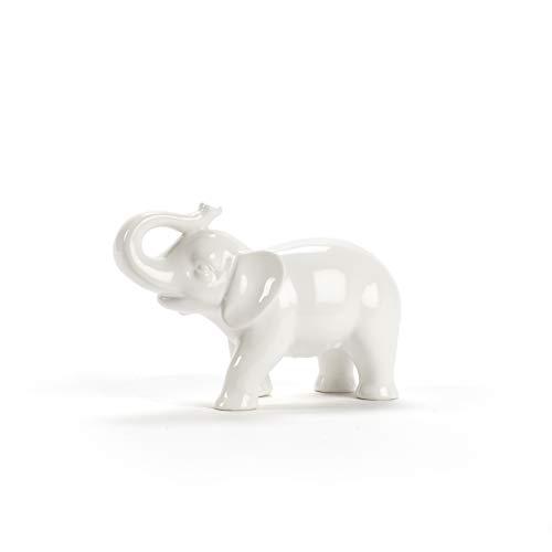 abbott collection ceramic elephant figurine, white (small)