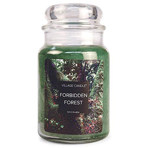 Village Candle Forbidden Forest Large Glass Apothecary Jar Scented Candle, 21.25 oz, Green