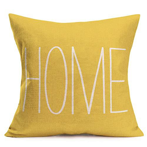asminifor home decor quote words throw pillow covers simple home words with yellow background rustic farmhouse cotton linen p