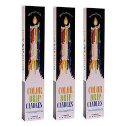 General Wax & Candle Color Drip Candles, 3-Pack (6 candles total)