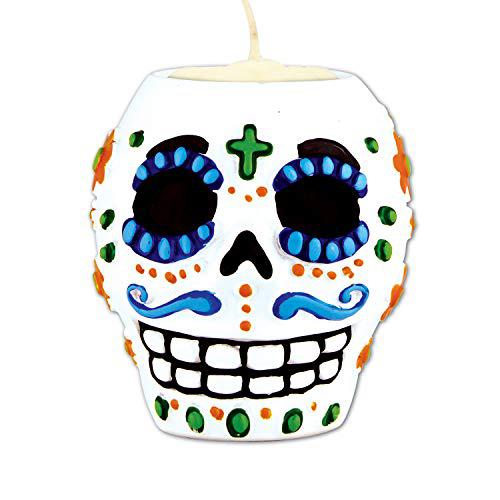 Beistle day of the dead male tea light holder (tea light not included) party accessory (1 count) (1/pkg)