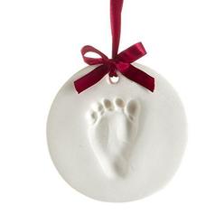 tiny ideas baby's handprint or footprint christmas ornament, easy no-bake keepsake kit, creative holiday gift for new and exp