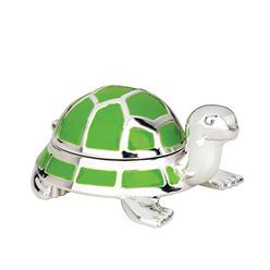 Reed & Barton 9136 Jungle Parade Turtle Tooth Fairy Box - Silver & Green