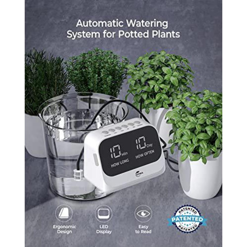 YITIKA automatic watering system for potted plants, plant waterer, diy drip irrigation kit with smart timer, waterproof led display 