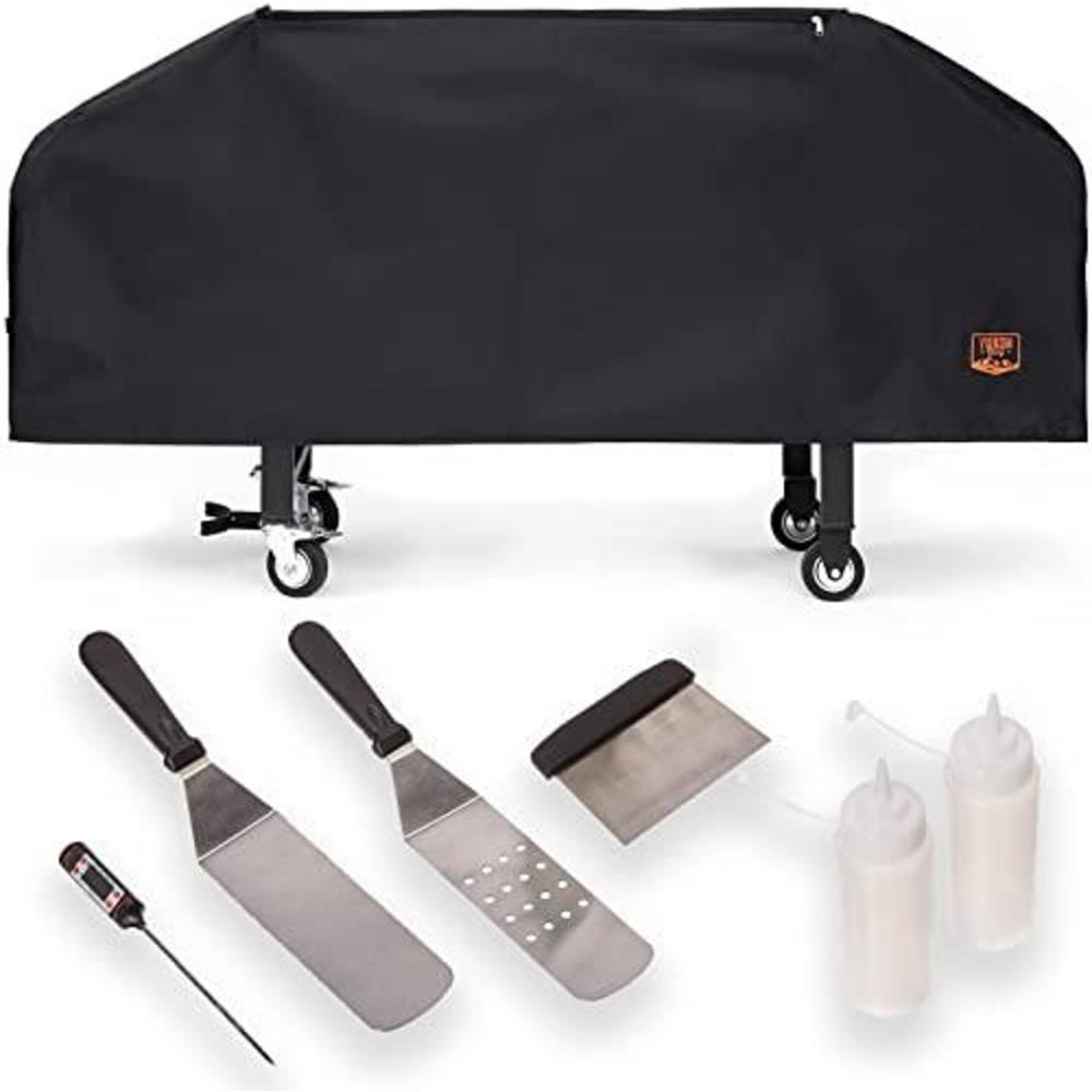 yukon glory premium heavy-duty griddle cover for blackstone 36 inch griddle and 6 piece griddle tool set, complete griddle ac