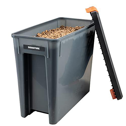 traeger pellet grills bac637 stay dry pellet bin, wood pellet storage with locking lid, black