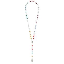 wj hirten company saint michael rosary chaplet 6 inch red and blue glass beads, 1 piece pack - ss-wjh-092