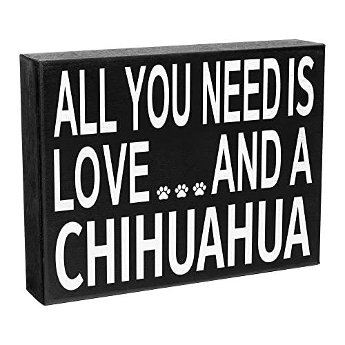 jennygems all you need is love and a chihuahua sign, chihuahua gift, chihuahua decor, chihuahua mom, american made 8x6 in woo