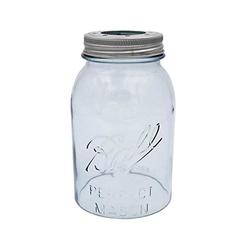Mason Jar Lifestyle open bottom mason jar glass shade with 1-5/8-inch fitter opening lighting lid (rm quart ball, aqua)