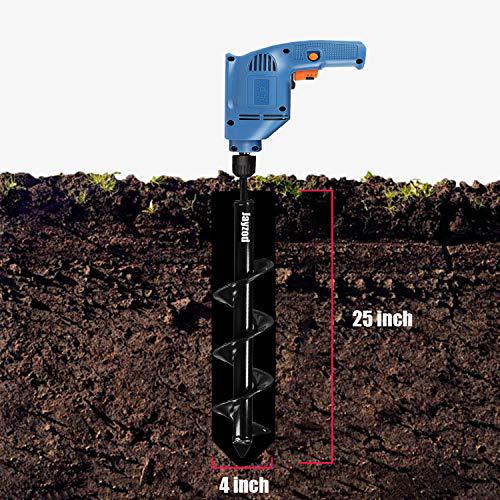 jayzod auger drill bit for planting 4"x25" garden auger spiral drill bit,bulb & bedding plant augers,plants drill bit for 3/8