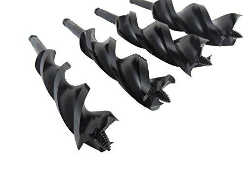 woodowl 4 piece set large bits with sizes 1-1/8", 1-1/4", 1-3/8" and 1-1/2" x 7-1/2? long ultra smooth tri cut auger hand bra