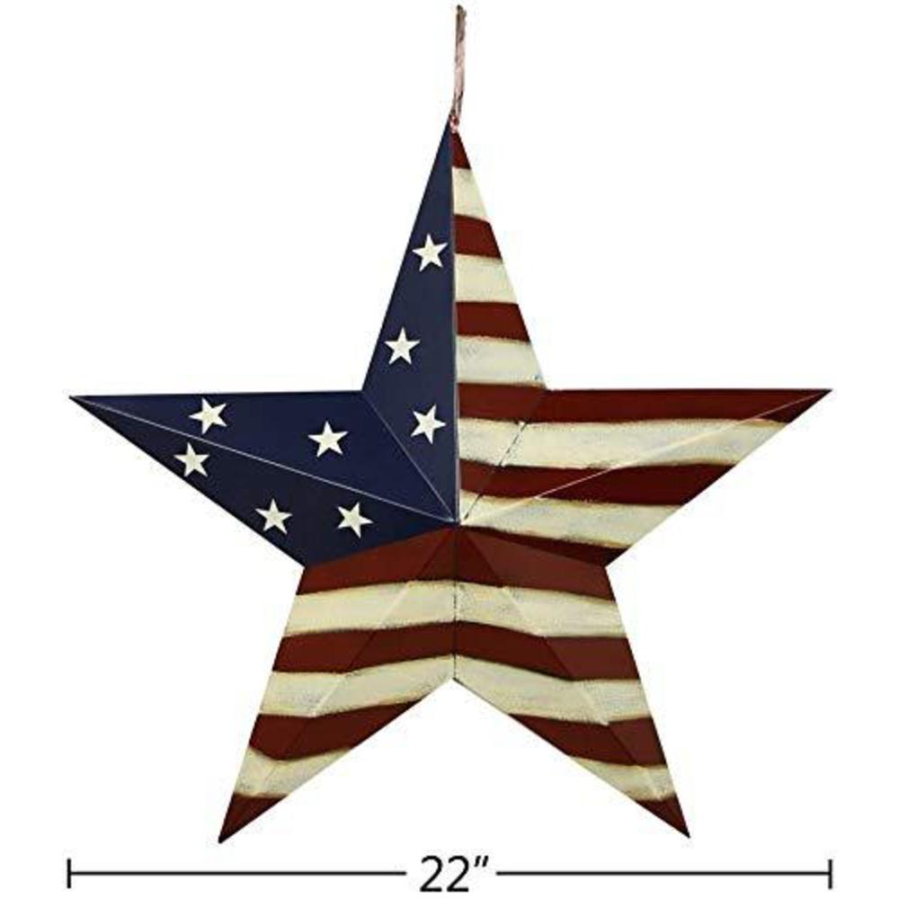 Grace Home metal patriotic old glory americana flag barn star wall decor 4th of july independence day memorial day hanging decoration