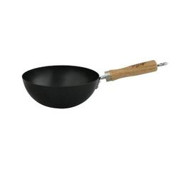 swift 20 cm standard gauge non-stick carbon steel wok with wood handle