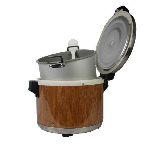 excellante sej18000 commercial wood-grain 30-cup rice warmer