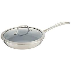 zwilling spirit ceramic nonstick fry pan with lid, 9.5-inch, stainless steel