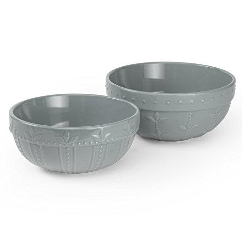 signature housewares sorrento collection set of 2 mixing bowls 8-inch and 9-inch, light gray