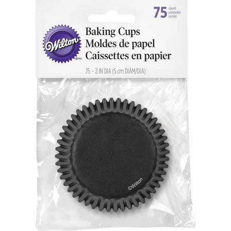 Wilton baking cups standard size solid black 75 ct