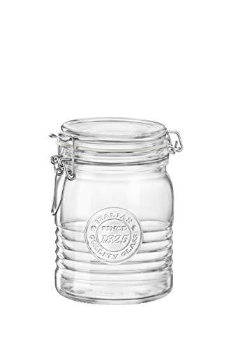 bormioli rocco officina1825 jar with swing top, set of 6, 17 oz, clear