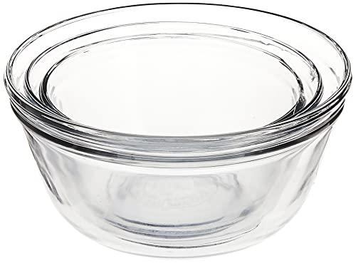 anchor hocking anchor 3-piece mixing bowl set, clear