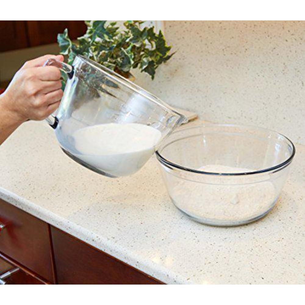 anchor hocking glass 2-quart batter bowl (1-piece, tempered tough for oven, fridge/freezer, microwave, and dishwasher)