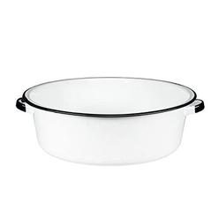 granite ware enamel on steel dish pan with handles, 15-quart capacity, speckled white