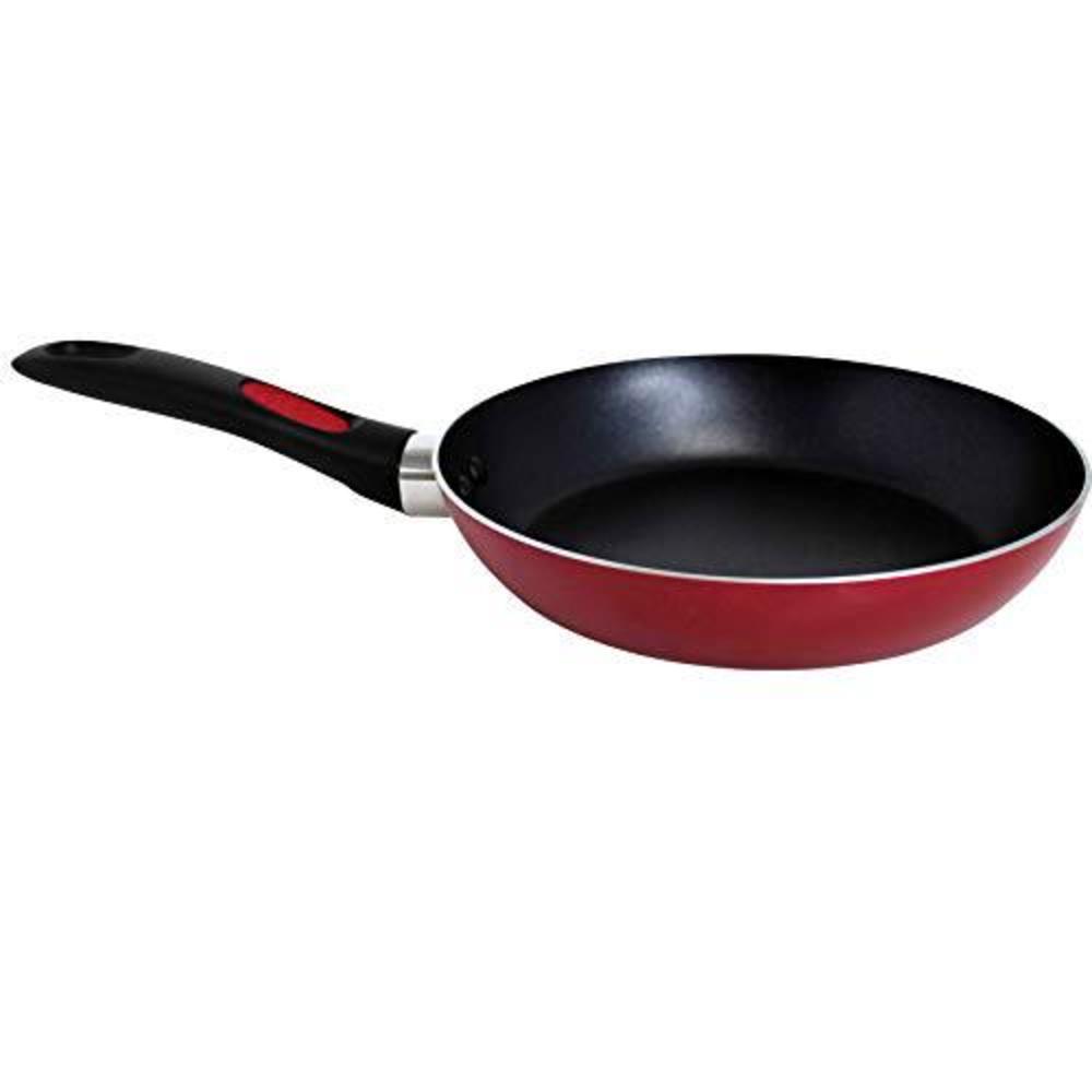 mirro a79605 get a grip aluminum nonstick fry pan cookware , 10-inch, red